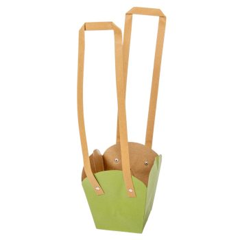 Tasak cserepes virághoz füllel zöld 13/9,5x15cm