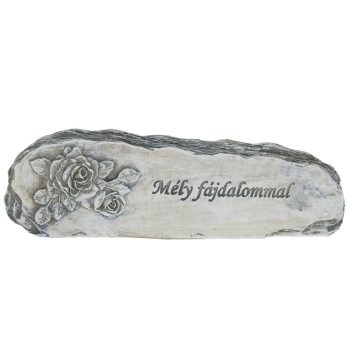 Kegyeleti dísz rózsával poly M5,5cmx19cm szürke