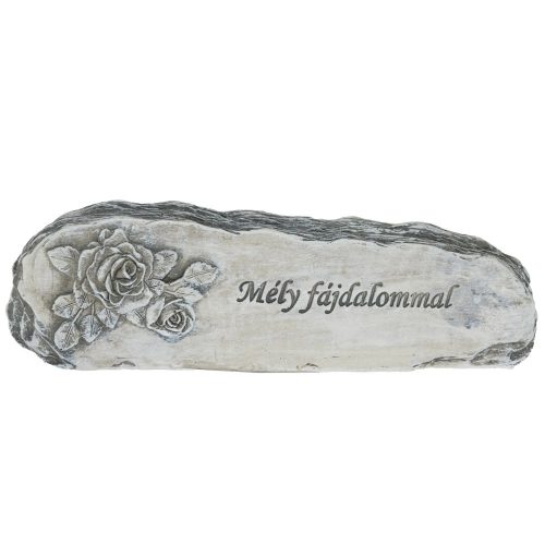 Kegyeleti dísz rózsával poly M5,5cmx19cm szürke