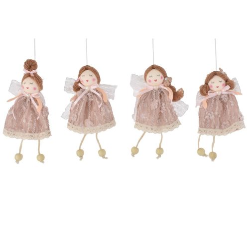 Lány csipkés ruhában akasztós textil 12cm