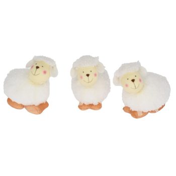 Bárány bundás masnival textil M9cm