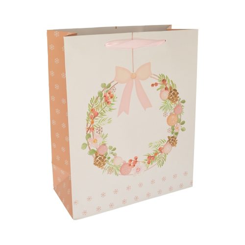 Ajándék tasak koszorúval 26x32cm