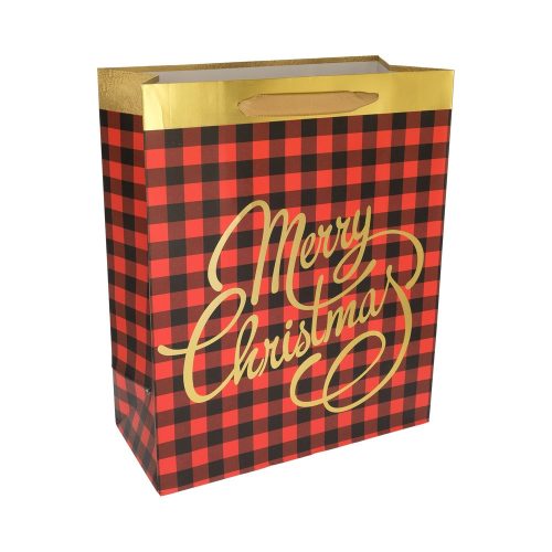 Ajándék tasak Merry christmas fekirattal 31x42cm