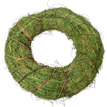 Szalma koszorú világoszöld 38cm