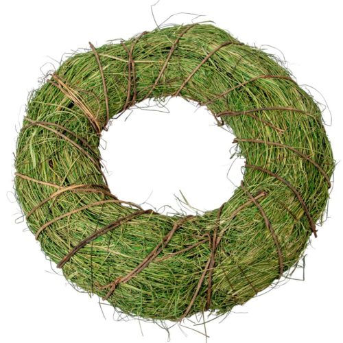 Szalma koszorú világoszöld 38cm