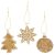 Mézeskalács fenyő, csillag, gömb glitteres akasztós poly 8,5cm