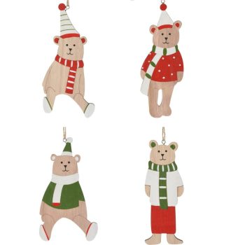 Akasztós fa maci 17cm