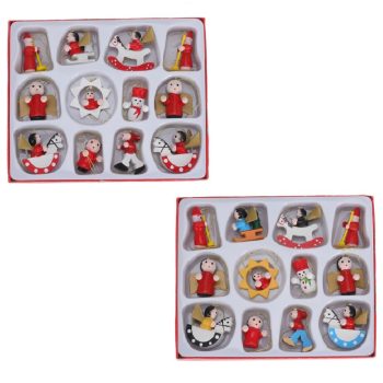 Karácsonyi figura fa akasztó 3cm 12db-os