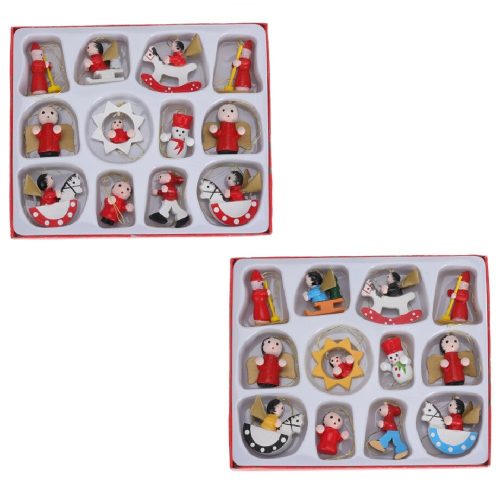 Karácsonyi figura fa akasztó 3cm 12db-os
