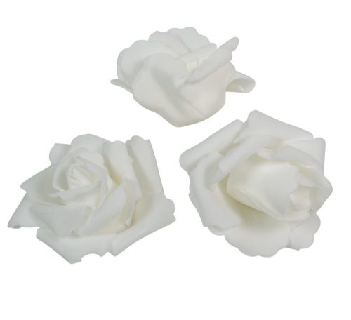 Polifoam rózsa virágfej D7cm WH 12db-os