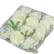 Polifoam nyílt rózsafej krém D8cm M5,5cm 12db/csom