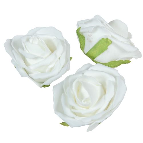 Polifoam nyílt rózsafej fehér D8cm M5,5cm 12db/csom