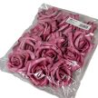 Polifoam nyílt rózsafej sötétrózsaszín 8cm 12db/csomag