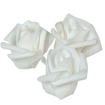 Polifoam nyílt rózsafej WH D6cm 12db-os (csom ár)