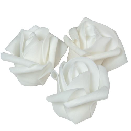 Polifoam nyílt rózsafej WH D6cm 12db-os (csom ár)