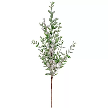 Golyó,leveles ág fehér 75cm