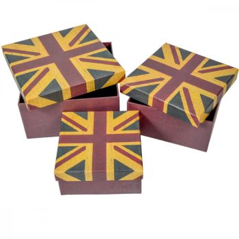 Papír doboz union jack mintás 20-18-15cm 3db-os
