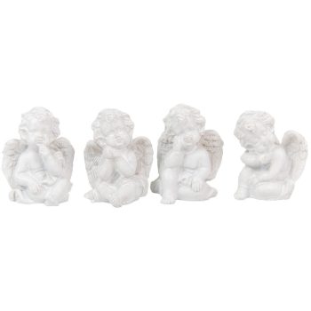 Angyal ülő poly fehér M4cm