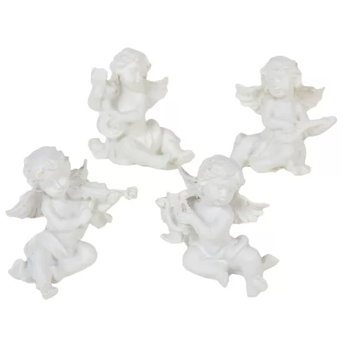 Angyal hangszerrel poly fehér M6cm