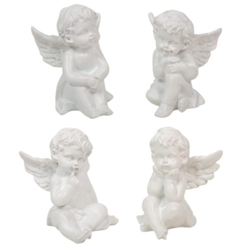 Angyal ülő poly fehér M6cm