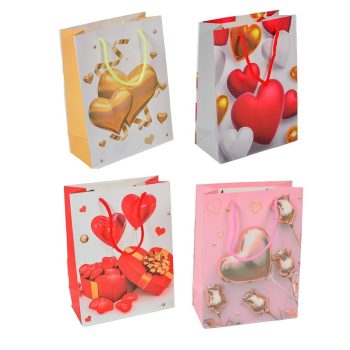 Ajándéktasak szíves 24x18cm