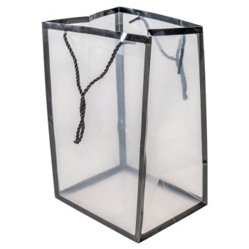 Virág tasak átlátszó fekete 30x20x16cm