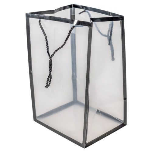 Virág tasak átlátszó fekete 30x20x16cm