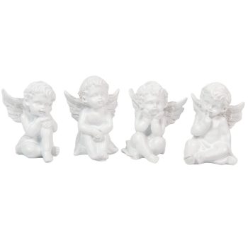 Angyal ülő poly fehér 6,5cm