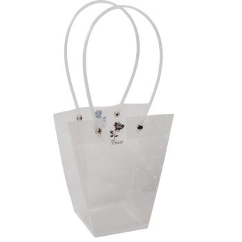 Virágtasak pöttyös fehér 16x15x8cm