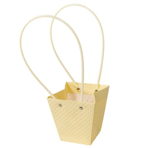 Virágtasak nyomott mintás krém 8x12x12,5cm