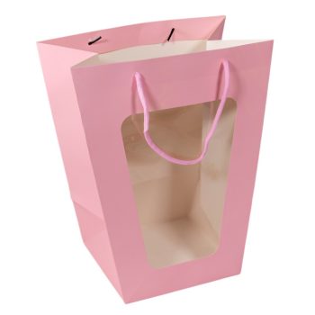 Virágtasak rózsaszín 25x16x30cm