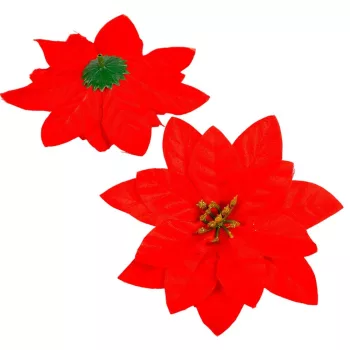 Mikulásvirág fej piros D13,5cm 24db/csom