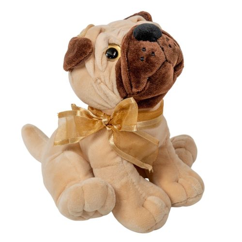 Plüss ballagói bézs kutya 15cm