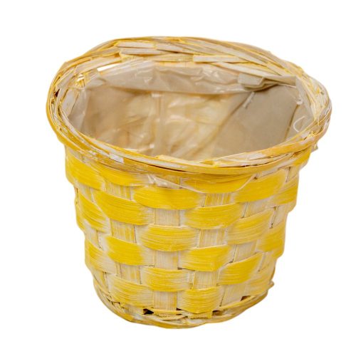 Antikolt bambusz kaspó sárga 11,5x9cm