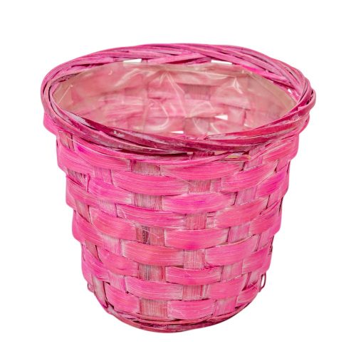 Antikolt bambusz kaspó rózsaszín 13x10cm