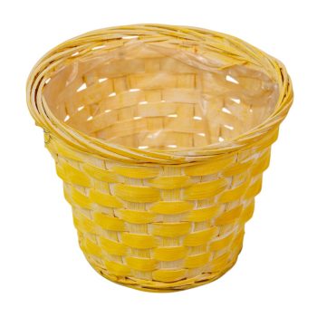 Antikolt bambusz kaspó sárga 15x11cm