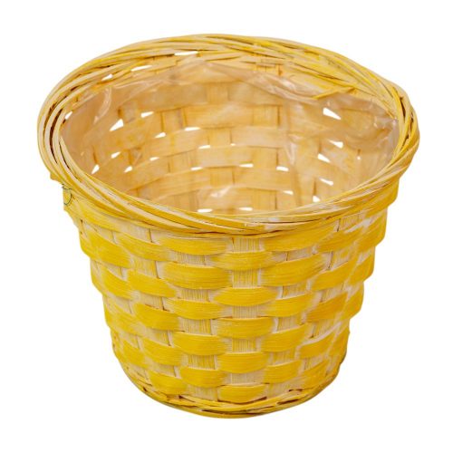 Antikolt bambusz kaspó sárga 15x11cm