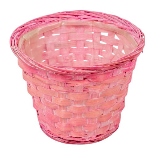 Antikolt bambusz kaspó rózsaszín 16x12cm