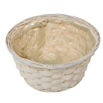 Bambusz tál bélelt fehér D20cm M9,5cm