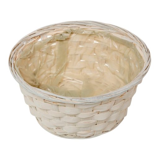 Bambusz tál bélelt fehér D20cm M9,5cm