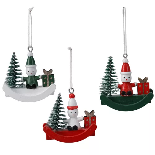Akasztós dísz kari figurával fa 6cm