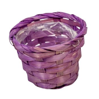 Bambusz kaspó bélelt lila 10cm