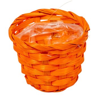 Bambusz kaspó bélelt narancs 10cm