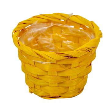 Bambusz kaspó bélelt sárga 10cm