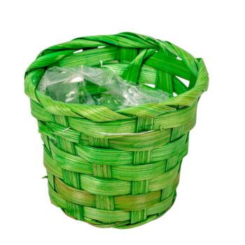 Bambusz kaspó bélelt zöld 10cm