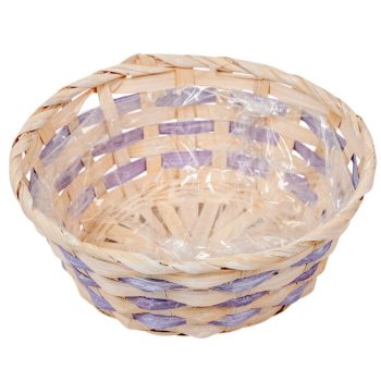 Bambusz tál bélelt lila D20cm M8cm