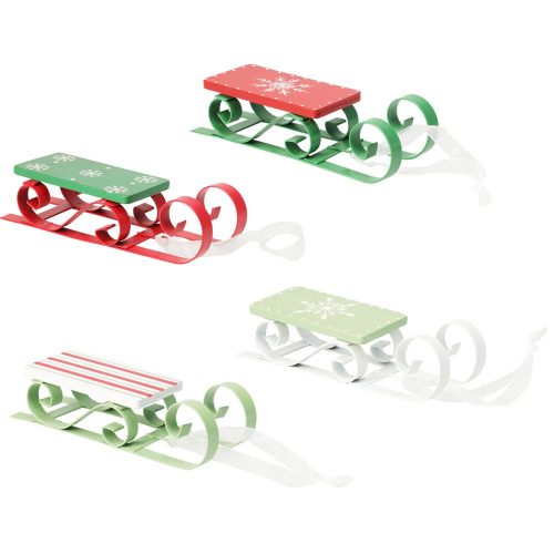 Szánkó akasztós, fa,fém 13cm