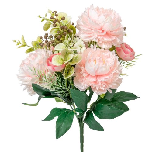 Peony csokor 7v. rózsaszín M40cm 12db/#