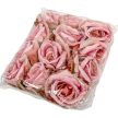 Rózsa virágfej sötét rózsaszín D10cm 12db/csom