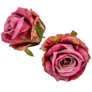 Rózsa virágfej sötét mályva D10cm 12db/csom